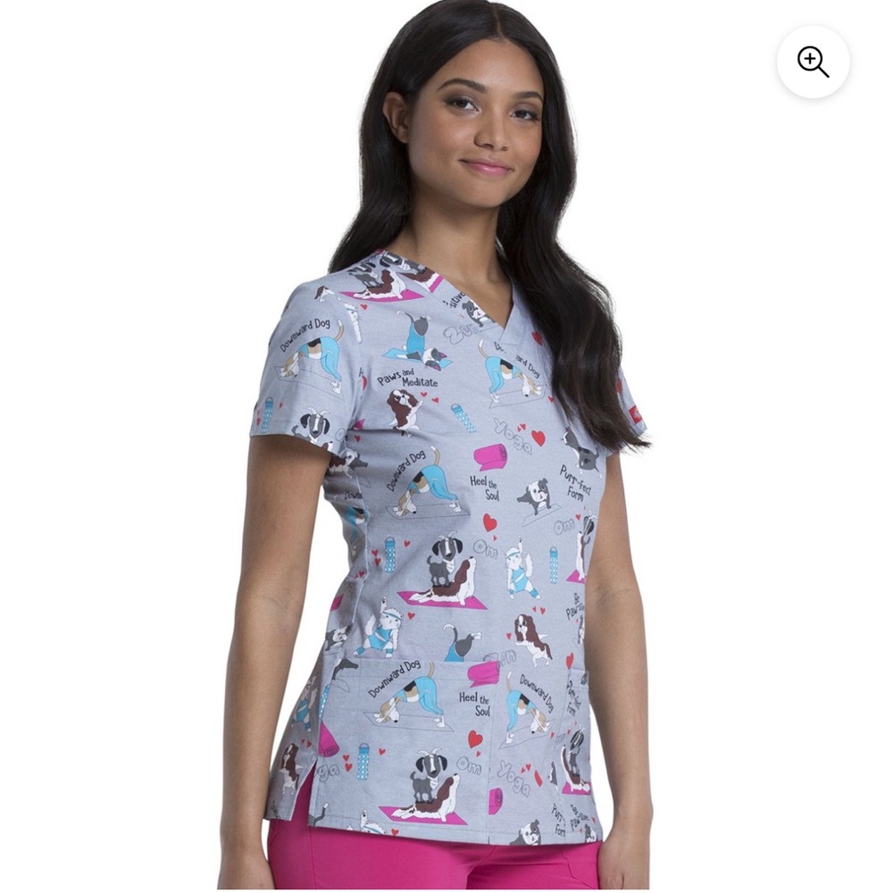 Nurse Scrub Yoga Dogs Cats Goats Dickies - Picture 3 of 11